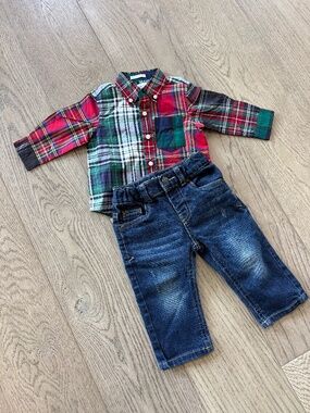 Baby Ralph Lauren Button Down and Jeans Bundle
